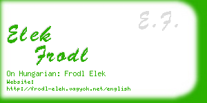 elek frodl business card
